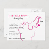 Roze haar met een liefdevol pictogram Hairstyling Briefkaart (Voorkant / Achterkant)