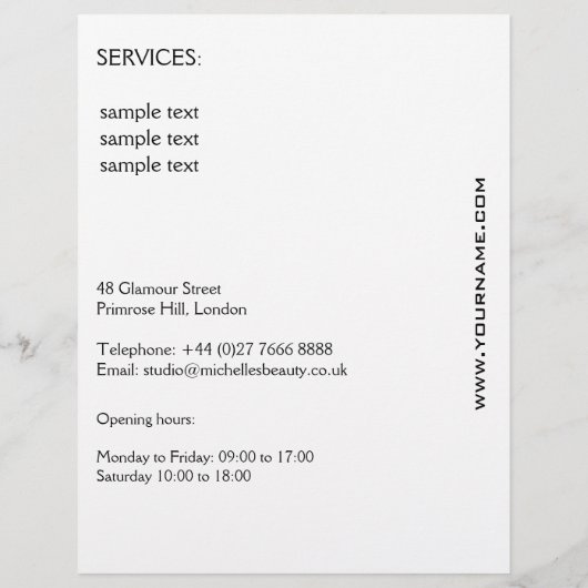 Roze haar met een liefdevol pictogram Hairstyling  Flyer (Achterkant)