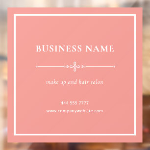 Roze Haar Nagel Salon Bedrijfsnaam Witte Frame Raamsticker