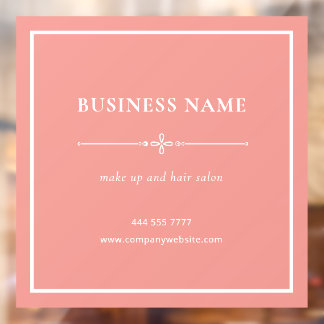 Roze Haar Nagel Salon Bedrijfsnaam Witte Frame Raamsticker