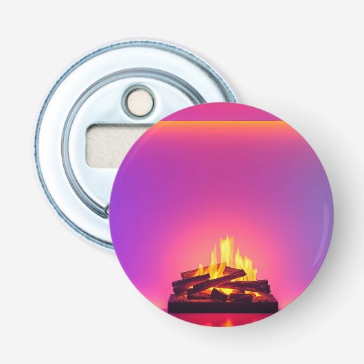 Roze haard ontwerp button flesopener (Voorkant)