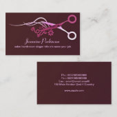 roze haarschaar visitekaartje (Voorkant / Achterkant)