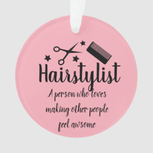 Roze Haarstylist Quote Grappige Kapper Sterren Ornament