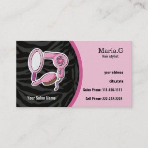 Roze Hair Salon kaarten met afspraak op de rug Afsprakenkaartje
