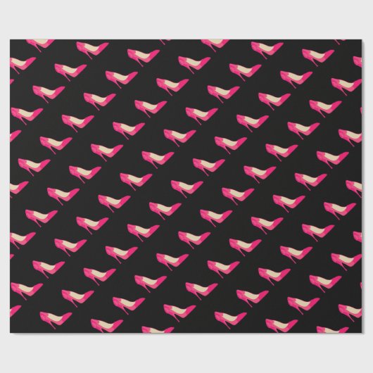 Roze hakken op papier met zwarte omhulling (Vlak)