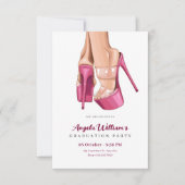 Roze hakken zoet Afstudeerfeest Kaart (Voorkant)