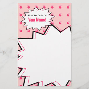 Roze Halftone Pop Art Stationery Briefpapier