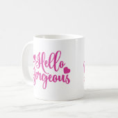 Roze Hallo Prachtige prijsopgave Koffiemok (Voorkant links)