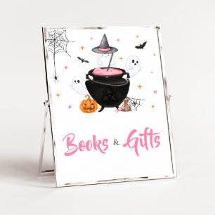 Roze Halloween Baby is het brouwen van boeken en g Poster