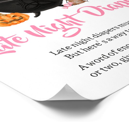 Roze Halloween Baby is het brouwen van late night Poster (Hoek)