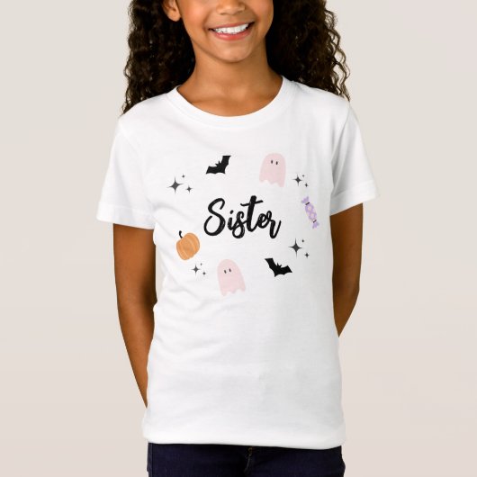 Roze Halloween Birthday Zuster T-Shirt (Voorkant)