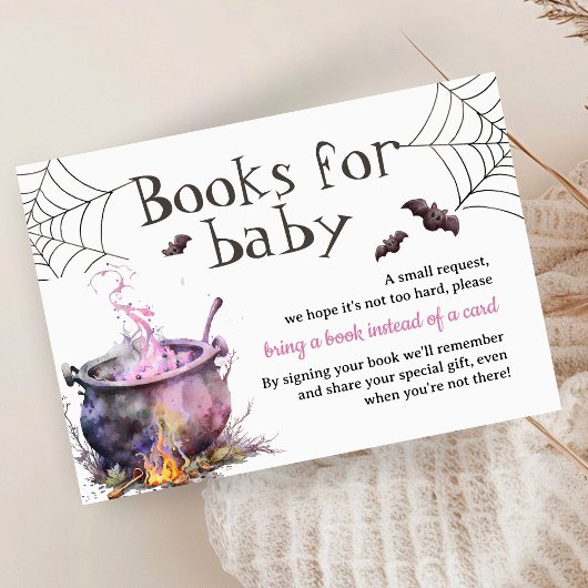 Roze Halloween Boeken voor Baby Request Enclosure Informatiekaartje