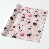Roze Halloween Cadeaupapier (Uitgerold)