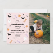 Roze halloween elk jaar Spooktacular Birthday Kaart (Voorkant)