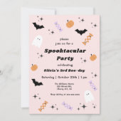 Roze halloween elk jaar Spooktacular Birthday Kaart (Voorkant)