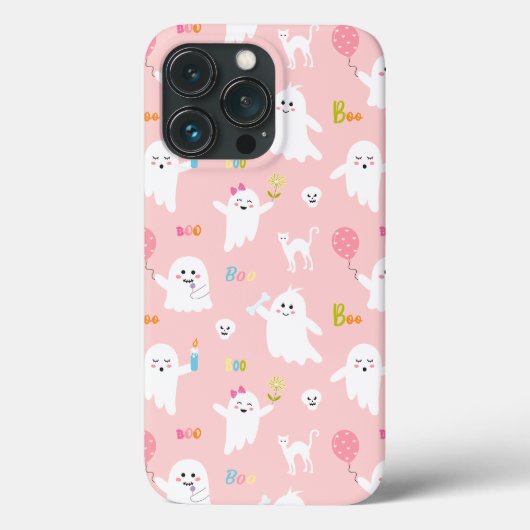 Roze Halloween Ghost Patroon Case-Mate iPhone Case (Achterkant)