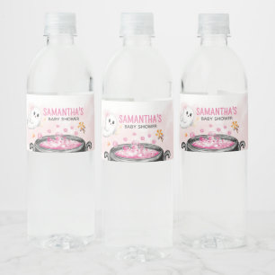 Roze Halloween Het is een Meisje Baby shower Waterfles Etiket