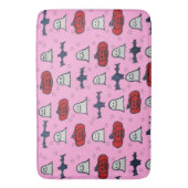 Roze Halloween-hosts, -vleermuizen en -jager op la Badmat (Voorkant Verticaal)