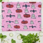 Roze Halloween-hosts, -vleermuizen en -jager op la Theedoek (Gevouwen)