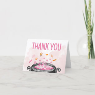 Roze Halloween is een meisje Baby shower Bedankkaart