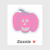 Roze Halloween Jack-o-lantaarn Sticker (Vel)