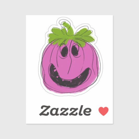 Roze Halloween Jack 'o Lantern Sticker (Vel)