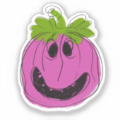 Roze Halloween Jack 'o Lantern Sticker (Voorkant)