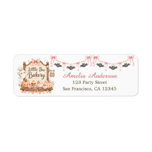 Roze Halloween Little Boo Bakery Retour Etiket