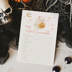 Roze Halloween Little Boo Woordzoekspel Game