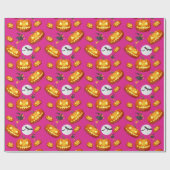 Roze Halloween Magic Pattern Cadeaupapier (Vlak)