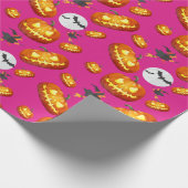 Roze Halloween Magic Pattern Cadeaupapier (Hoek)