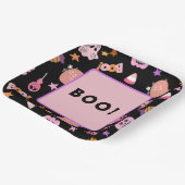 Roze Halloween Papieren Bordje (Gebogen)