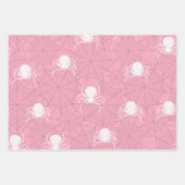 Roze Halloween papieren knuppel en spin Inpakpapier Vel (Voorkant 2)