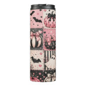 Roze Halloween Patchwork Thermosbeker (Achterkant)
