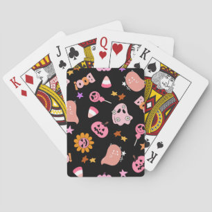 Roze Halloween Pokerkaarten