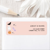 Roze halloween Return Address Etiket (Insitu)