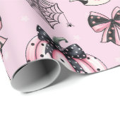 Roze Halloween - Schattigee en Spooky Pastel Gothi Cadeaupapier (Rol Hoek)