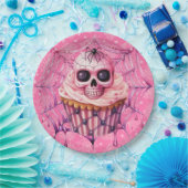 Roze Halloween Spider Webs Papieren Bordje (Feest)