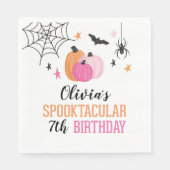 Roze Halloween Spooktacular Verjaardagsfeest Servet (Voorkant)