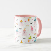 Roze Halloween Spooky Cute Ghost Coffee Mok (Voorkant rechts)