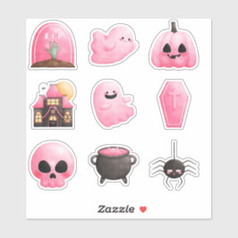 Roze Halloween Sticker