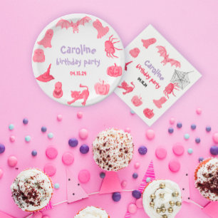 Roze Halloween-thema verjaardagsfeestje Paper Bord