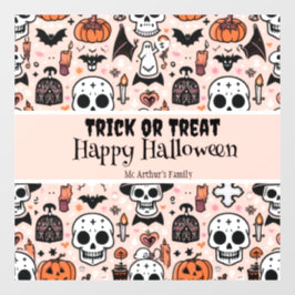 Roze Halloween Trick or treat aangepaste familiena Raamsticker