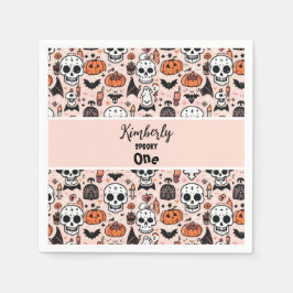 Roze Halloween Trick or treat aangepaste familiena Servet