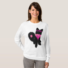 Roze Halloween zwart honden kostuum T-shirt