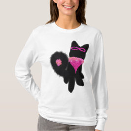Roze Halloween zwart honden kostuum T-shirt
