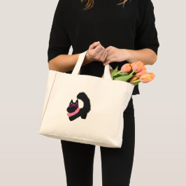 Roze Halloween zwarte kat kostuum Mini Tote Bag
