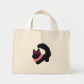 Roze Halloween zwarte kat kostuum Mini Tote Bag (Voorkant)