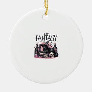 Roze Halloween Zwarte Kat Spreuk Boeken Toverdrank Keramisch Ornament