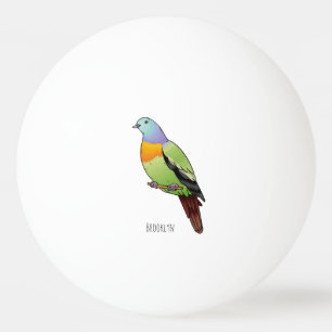 Roze-hals groene duif vogel cartoon illustratie pingpongballen
